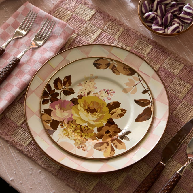 Rosy Check Dinner Plate image number 5