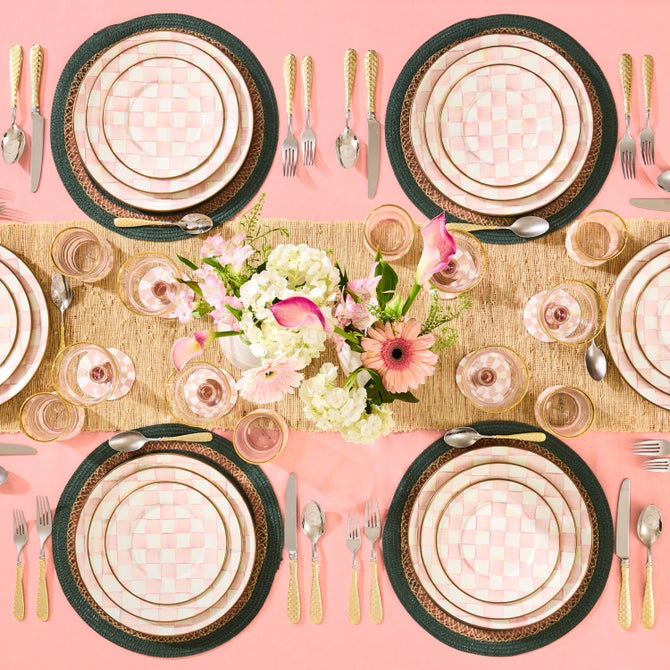 Rosy Check Dinner Plate image number 9