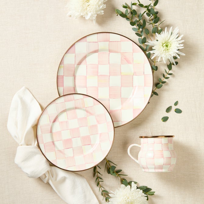 Rosy Check Dinner Plate image number 10