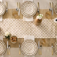 Mocha Check Dinner Plate