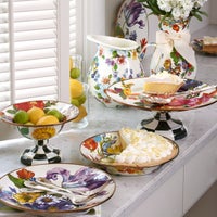 White Flower Market Enamel Dinnerware
