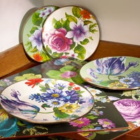 White Flower Market Enamel Dinnerware