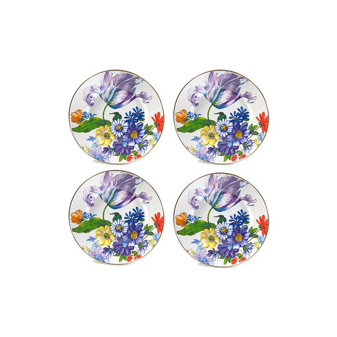 White Flower Market Dinner Plates, Set of 4 image number 0