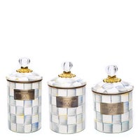 Sterling Check Canisters, Set of 3