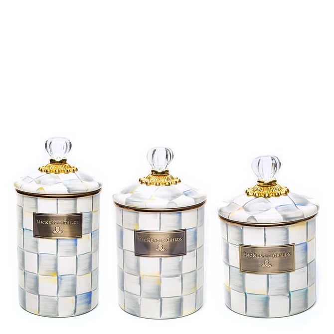 Sterling Check Canisters, Set of 3 image number 0