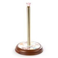 Butterfly Garden Wood Paper Towel Holder - White