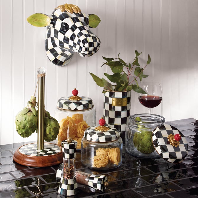 Courtly Check Wood Paper Towel Holder image number 1