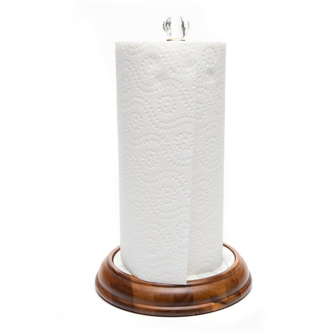 Sterling Check Wood Paper Towel Holder image number 1