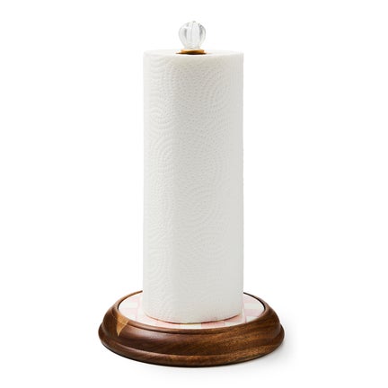 Rosy Check Wood Paper Towel Holder