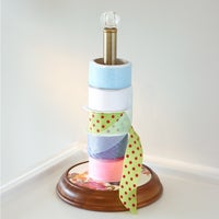 White Flower Market Wood Paper Towel Holder