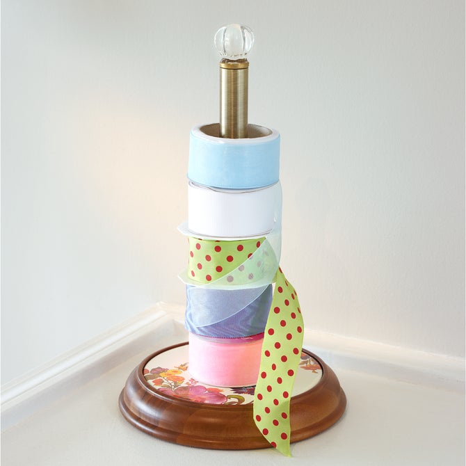 White Flower Market Wood Paper Towel Holder image number 1