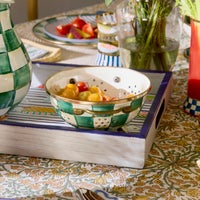 Emerald Check Small Colander