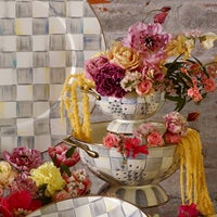 Sterling Check Colanders, Set of 2