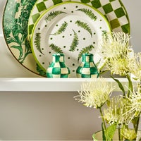 Emerald Check Salt & Pepper Shakers