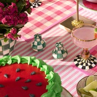 Emerald Check Salt & Pepper Shakers