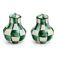 Emerald Check Salt & Pepper Shakers