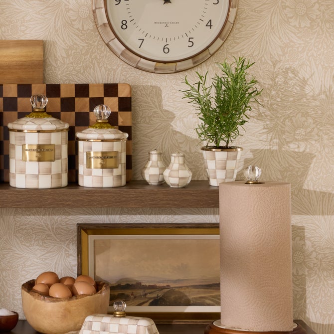 Mocha Check Salt & Pepper Shakers image number 6