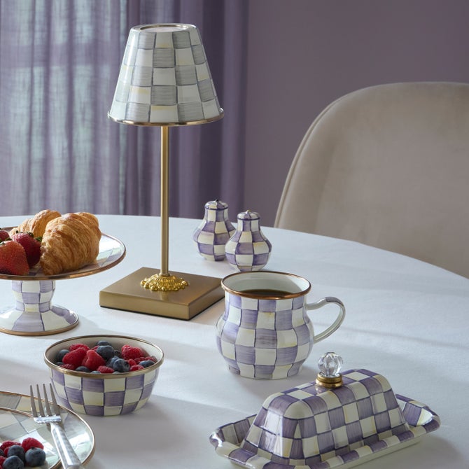 Violet Check Salt & Pepper Shakers image number 1