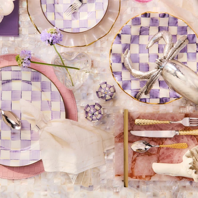 Violet Check Salt & Pepper Shakers image number 4