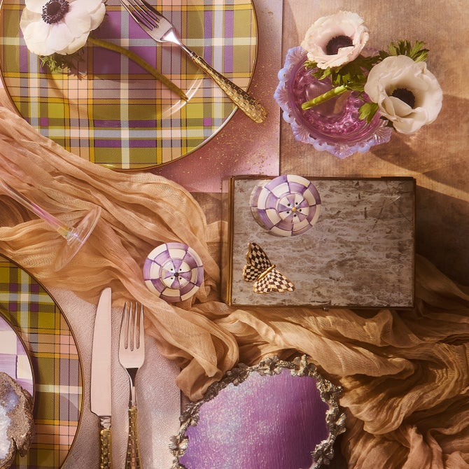 Violet Check Salt & Pepper Shakers image number 5