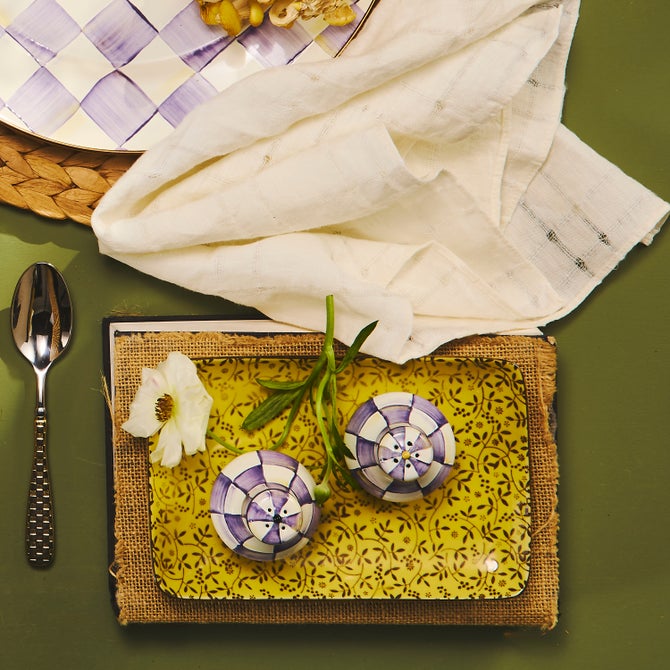 Violet Check Salt & Pepper Shakers image number 6