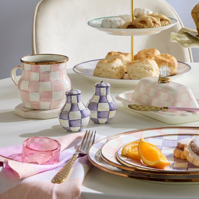 Violet Check Salt & Pepper Shakers image number 7