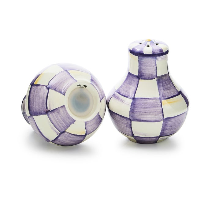 Violet Check Salt & Pepper Shakers image number 2