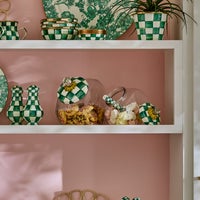 Cookie Jar with Emerald Check Lid