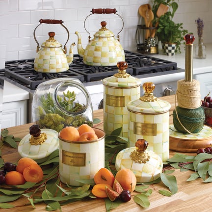Cookie Jar with Parchment Check Lid