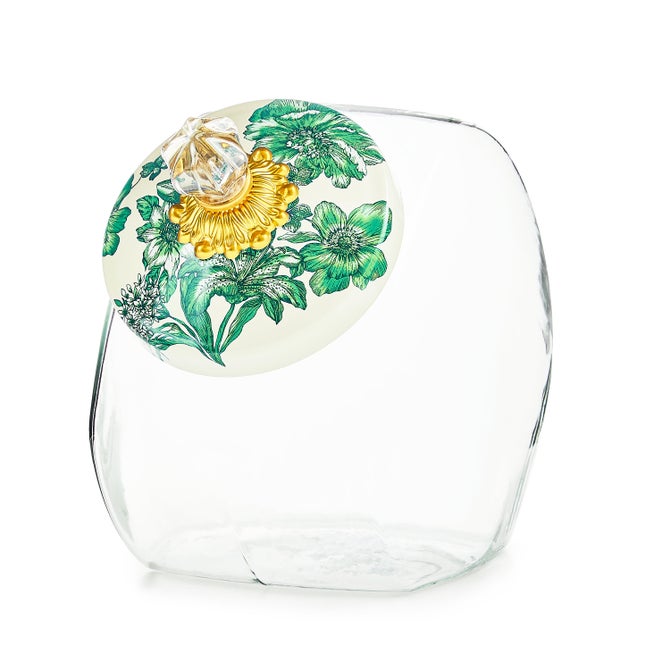 Cookie Jar with Emerald English Garden Lid image number 0