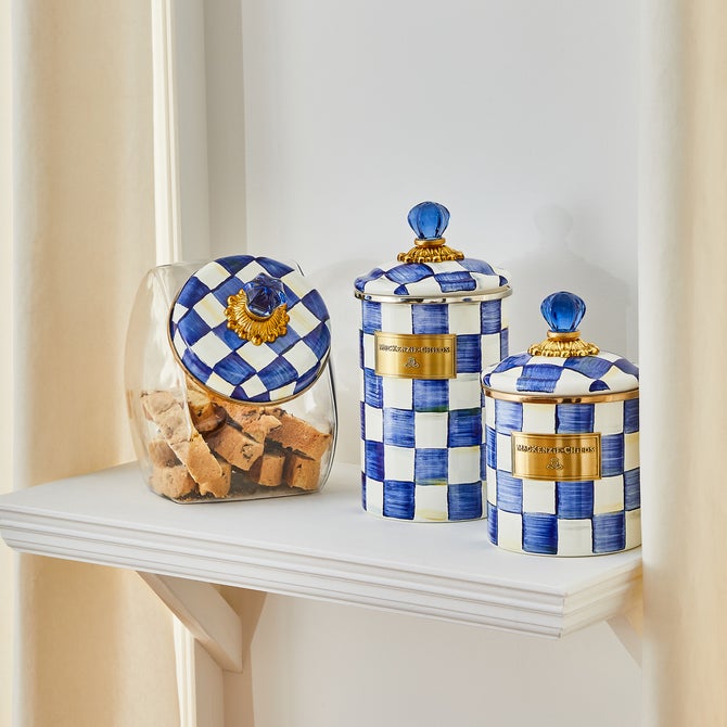 Cookie Jar with Royal Check Lid image number 3