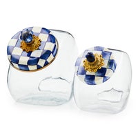 Cookie Jar with Royal Check Lid