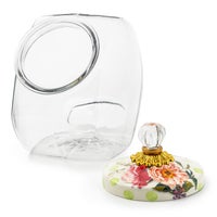 Cookie Jar with Wildflowers Green Lid