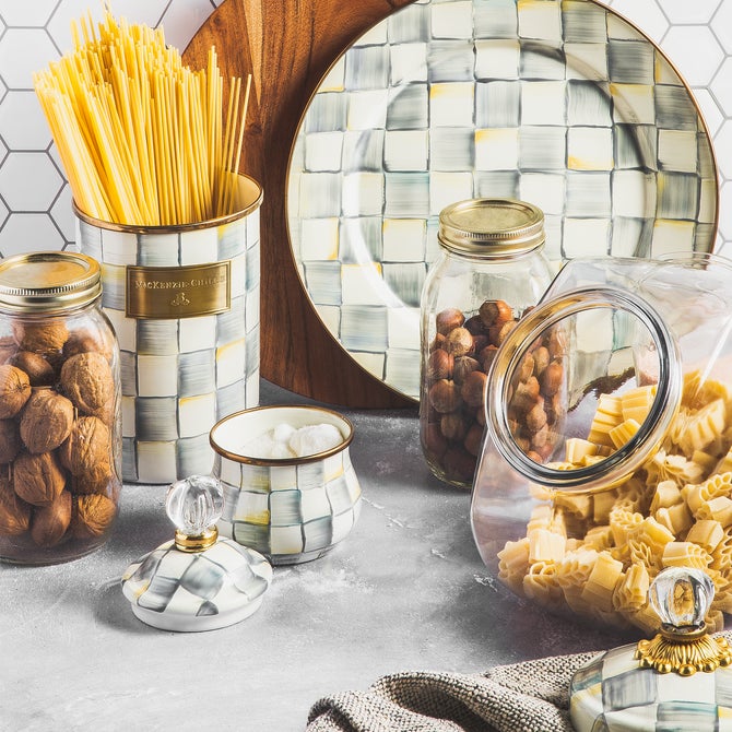 Cookie Jar with Sterling Check Lid image number 2