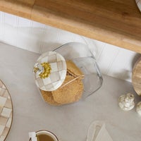 Cookie Jar with Mocha Check Lid