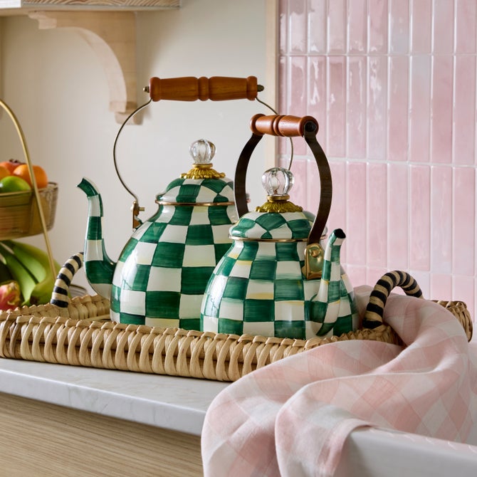 Emerald Check 3 Quart Tea Kettle image number 1