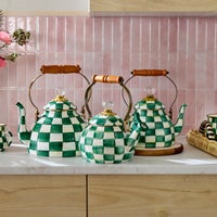 Emerald Check 3 Quart Tea Kettle