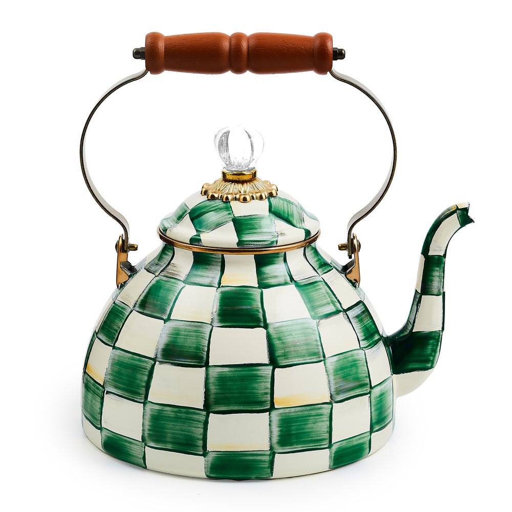 Check Tea Kettle - Emerald Check, 3 Quart mackenzie-childs Panama imagen 1