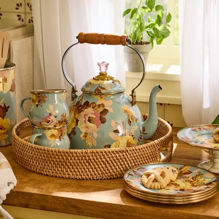 Wild Rose Slate 3 Quart Tea Kettle