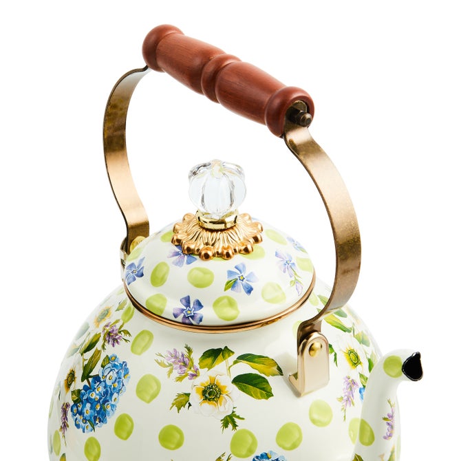 Wildflowers Green 3 Quart Tea Kettle image number 1