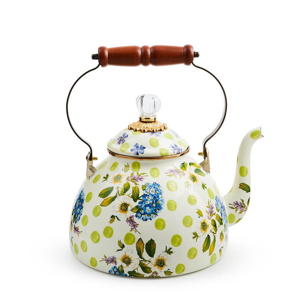 Floral Tea Kettle - Wildflowers Green, 3 Quart mackenzie-childs Panama imagen 1