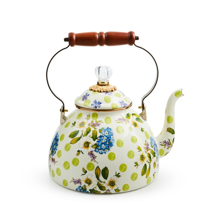 Wildflowers Green 3 Quart Tea Kettle image number 0