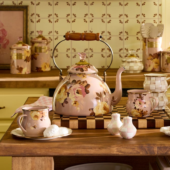 Wild Rose Mauve 3 Quart Tea Kettle image number 1