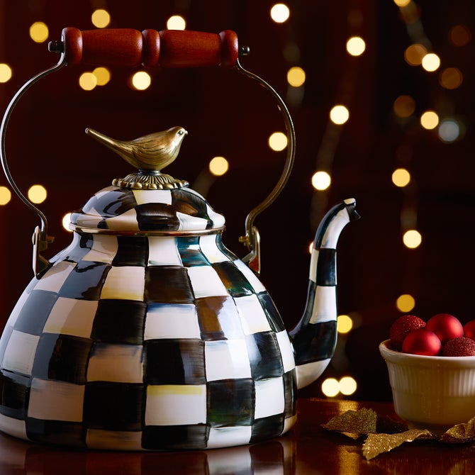 Courtly Check 3 Quart Tea Kettle with Bird image number 5