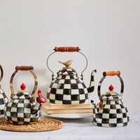 Courtly Check 3 Quart Tea Kettle with Bird