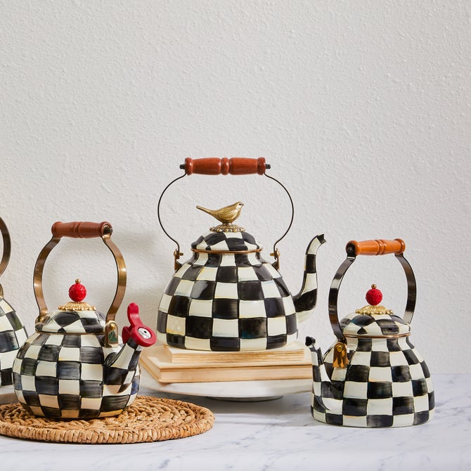 Courtly Check 3 Quart Tea Kettle with Bird image number 11