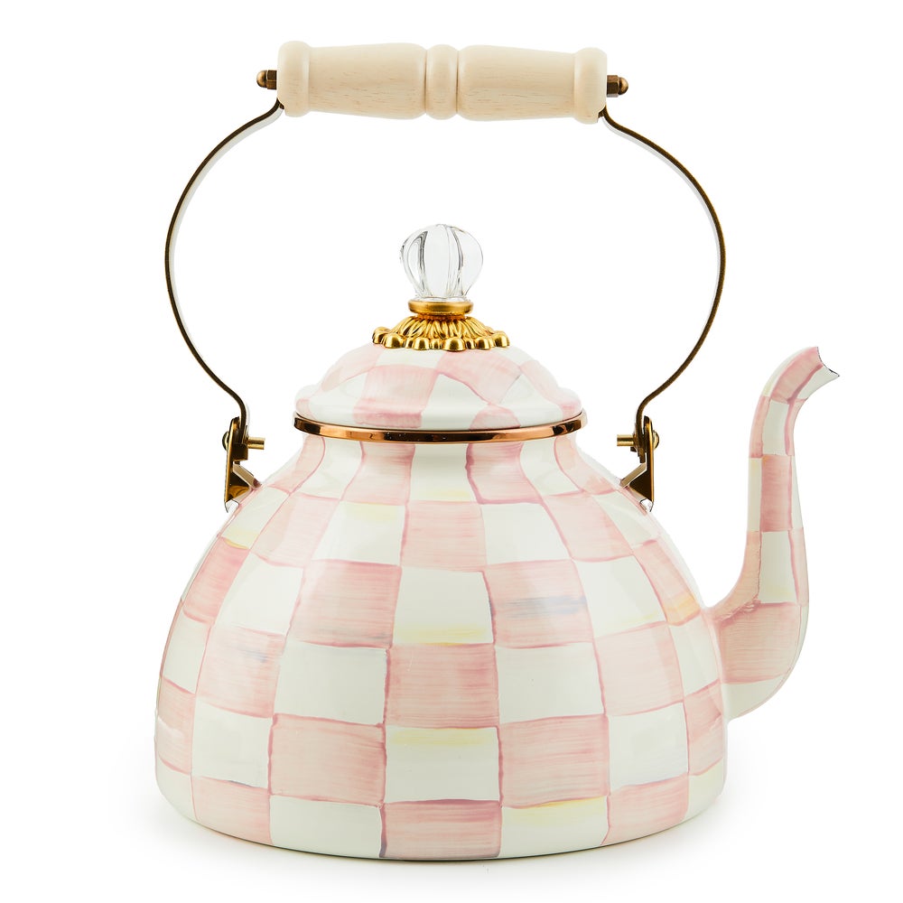 Check Tea Kettle - Rosy Check, 3 Quart mackenzie-childs Panama imagen 1