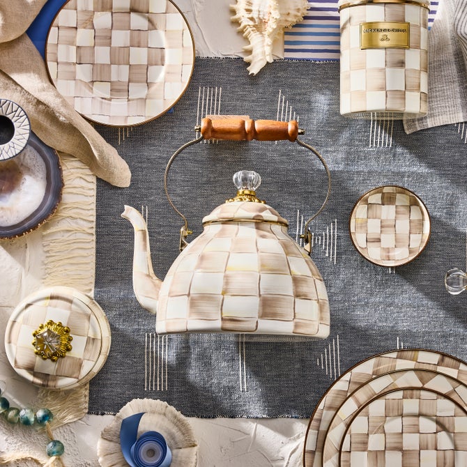 Mocha Check 3 Quart Tea Kettle image number 6