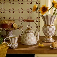 Mocha Check 3 Quart Tea Kettle