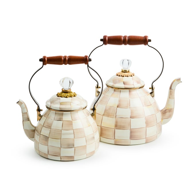 Mocha Check 3 Quart Tea Kettle image number 2